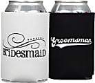 Taylor Insulated Can Coolers, 4-1/4" x 2-1/2", Bridesmaid And Groomsman, Set Of 2 Coolers