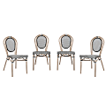 Flash Furniture 4 Pack Marseille Indoor/Outdoor Commercial Thonet Bistro Stacking Chair, Black & White/Light Natural Frame -4SDA6422STXTBWL 1 thumbnail image