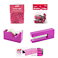 JAM Paper® 5-Piece Office Starter Kit, Pink