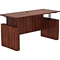 Lorell Essentials 72" Sit-to-Stand Desk Shell - 0.1" Top, 1" Edge, 72" x 29"49" - Finish: Cherry