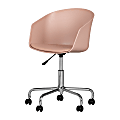South Shore Flam Plastic Mid-Back Swivel Chair, Pink/Chrome