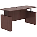 Lorell® Essentials Sit-to-Stand 72"W Desk Shell, Mahogany