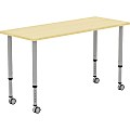 Lorell Attune Height-adjustable Multipurpose Rectangular Table - For - Table TopRectangle Top - Adjustable Height - 26.62" to 33.62" Adjustment x 60" Table Top Width x 23.62" Table Top Depth - 33.62" Height - Assembly Required - Laminated, Maple
