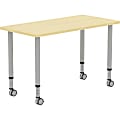 Lorell Attune Height-adjustable Multipurpose Rectangular Table - For - Table TopRectangle Top - Adjustable Height - 26.62" to 33.62" Adjustment x 48" Table Top Width x 23.62" Table Top Depth - 33.62" Height - Assembly Required - Laminated, Maple