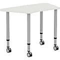 Lorell Attune Height-adjustable Multipurpose Curved Table - For - Table TopTrapezoid Top - Adjustable Height - 26.62" to 33.62" Adjustment x 60" Table Top Width x 23.62" Table Top Depth - 33.62" Height - Assembly Required - Laminated, Gray