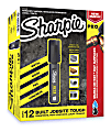 Sharpie® PRO Permanent Markers, Chisel Tip, Medium Point, Black/Gray Barrel, Black Ink, Pack Of 12 Markers