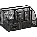 Lorell Mesh Desktop Organizer - 6 Compartment(s) - 8.66" - 25.5" Height x 5.5" Width4.9" Length - Desktop - Mesh, Metal - 1 Each 1 thumbnail image