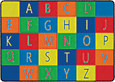 Flagship Carpets Alphabet Seating Rug, 6' x 8' 4", Multicolor