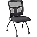 Lorell Training Room Guest Chairs - Black Fabric Seat - Mesh Back - Metal Frame - Rectangular Base - Black - 2 / Carton