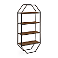 Kate and Laurel Adela Wood And Metal Wall Shelves, 41”H x 18-1/4”W x 7-1/2”D, Brown, Pack Of 4 Shelves 1 thumbnail image