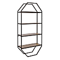 Kate and Laurel Adela Octagon Wood And Metal Shelves, 41”H x 18-1/4”W x 7-1/4”D, Brown, Pack Of 4 Shelves 1 thumbnail image