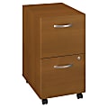 Bush Business Furniture Components 20-1/6"D Vertical 2-Drawer Mobile File Cabinet, Warm Oak, Standard Delivery