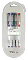 TUL® Fine Liner Felt-Tip Pens, Ultra-Fine, 0.4 mm, Silver Barrel, Assorted Ink Colors, Pack Of 4 Pens