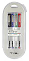 TUL® Fine Liner Felt-Tip Pens, Ultra-Fine, 0.4 mm, Silver Barrel, Assorted Ink Colors, Pack Of 4 Pens 1 thumbnail image