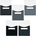 Educational Décor Classic Extra-Large Library Pockets, 9" x 12", Black/Gray, Grades 1-8, Pack Of 10