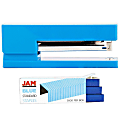 JAM Paper® 2-Piece Office Stapler Set, 1 Stapler & 1 Pack of Staples, Blue