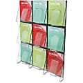 Deflecto Stand-Tall® Pre-Assembled Wall System, 9 Magazine Compartments, 35 3/4"H x 27 1/2"W x 3 3/8"D, Clear/Black 1 thumbnail image