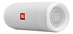 JBL Flip 5 Portable Waterproof Speaker, White, JBLFLIP5WHTAM-Q