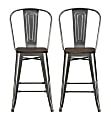 DHP Luxor Metal Counter Stool, Charcoal, Set Of 2