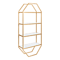 Kate and Laurel Adela Wood And Metal Wall Shelves, 41”H x 18-1/4”W x 7-1/2”D, White/Gold, Pack Of 4 Shelves 1 thumbnail image