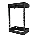 StarTech.com 15U Wallmount Server Rack with Adjustable Rails - Up to 20 Inches Depth - 19" Wide - Mount your server or networking equipment to the wall, using this adjustable 15U open frame rack - Easy installation