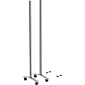 Lorell Adaptable Panel Legs for 71"H Configuration, 18.75"W x 2"D x 70.87"H, Aluminum, Silver, 2 / Set 1 thumbnail image