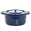 Kenmore Elite Oak Park Enameled Cast Iron Casserole Dish With Lid And Glass Steamer, 5 Qt, Blue 1 thumbnail image