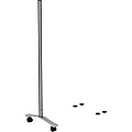 Lorell Adaptable Panel Legs for 50"H Configuration, 18.75"W x 2"D x 48.37"H, Aluminum, Silver, 2 / Set 1 thumbnail image