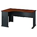 Bush Business Furniture Office Advantage 60"W Left Corner Desk, Hansen Cherry/Galaxy, Standard Delivery