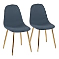LumiSource Pebble Fabric Chairs, Blue/Gold, Set Of 2 Chairs 1 thumbnail image
