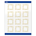 Avery® Printable Labels With Sure Feed® Technology, S00-EVT, Square, 2" x 2", Glossy White With Preprinted Gold Leaf Pattern, Pack Of 120 1 thumbnail image