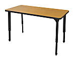 Marco Group™ Apex™ Series 48"W Adjustable Height Rectangular Table, Solar Oak/Black