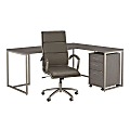 kathy ireland Office® by Bush Business Furniture Method 72"W L-Shaped Desk With Mobile File Cabinet And High-Back Office Chair, Cocoa, Premium Installation