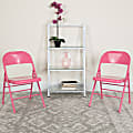Flash Furniture HERCULES COLORBURST Metal Triple-Braced Folding Chair, Bubblegum Pink 1 thumbnail image