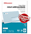 Office Depot® Brand Inkjet/Laser Return Address Labels, Rectangle, 1/2" x 1 3/4", White, Pack Of 8,000