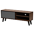 Baxton Studio Modern And Contemporary 2-Tone TV Stand, 18-1/16"H x 47-1/4"W x 11-13/16"D, Gray/Walnut Brown