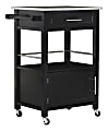Linon Clark Granite-Top Kitchen Cart, 36-1/4"H x 27-3/4"W x 18"D, Black 1 thumbnail image