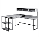 Monarch Specialties 59"W Corner Desk Workstation, Gray/Black