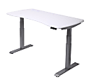 WorkPro® Electric 60"W Height-Adjustable Standing Desk with Wireless Charging, White 1 thumbnail image