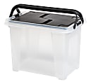 IRIS Portable Wing-Lid File Boxes With Handles, Letter Size, 14-5/8" x 10-1/4" x 11", Black, Pack Of 4 File Boxes 1 thumbnail image