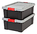 IRIS® Store It All Plastic Storage Totes, 10 Gallons, 9 3/8" x 17 5/8" x 24 7/8", Black, Case Of 2 1 thumbnail image