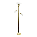 Elegant Designs 3-Light Floor Lamp, 71"H, Gold/White