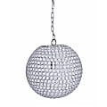 LumiSource Crystal Globe Contemporary Pendant Ceiling Lamp, 16”W, Chrome 1 thumbnail image