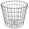 Realspace® Round Metal Wire Basket With Handles, Large Size, Black/Copper