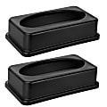 Alpine Slim Swinging Trash Can Lids, 20" x 12", Black, Pack Of 2 Lids 1 thumbnail image