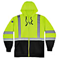 Ergodyne GloWear 8372 Class 3 Hi-Vis Zip-Up Hoodie, 4X, Black/Lime 1 thumbnail image