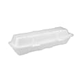 Pactiv Evergreen Foam Hinged-Lid Containers, Dual-Tab Lock, Hoagie, 4"H x 13"W x 4"D, White, Carton Of 250 Containers 1 thumbnail image