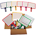 KleenSlate® Customizable Whiteboards With Clear Dry-Erase Sleeves, 13" x 8", Assorted Color, Set Of 24