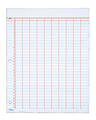 TOPS® Data Pad, 9 Column & Summary, 3-Hole Punched, 25 Sheets, White