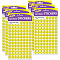 TREND SuperSpots Stickers, Yellow Smiles, 800 Stickers Per Pack, Set Of 8 Packs
